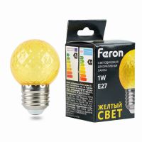Лампа светодиодная led Feron LB-385 Шарик желтый прозрачный E27 1Вт 230В 52161