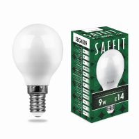 Лампа светодиодная led SAFFIT SBG4509 Шарик E14 9Вт 4000K