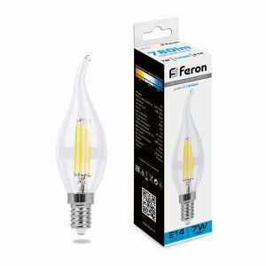 Лампа светодиодная led Feron LB-67 Свеча на ветру  E14 7Вт 6400K 38233