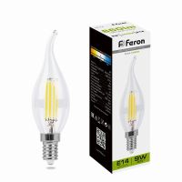 Лампа светодиодная led Feron LB-74 Свеча на ветру E14 9Вт 4000K