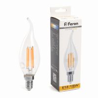 Лампа светодиодная led Feron LB-718 Свеча на ветру E14 15Вт 2700K