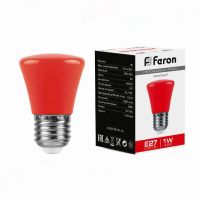 Лампа светодиодная led Feron LB-372 Колокольчик E27 1Вт красный