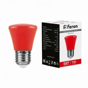 Лампа светодиодная led Feron LB-372 Колокольчик E27 1Вт красный 25911