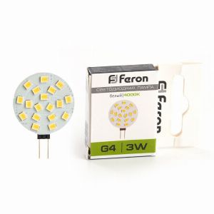 Лампа светодиодная led Feron LB-16 G4 3Вт 4000K 25093