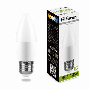 Лампа светодиодная led Feron LB-970 Свеча E27 13Вт 4000K 38111