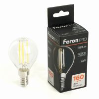 Лампа светодиодная led Feron.PRO LB-1706 Шарик E14 980LM 6Вт 175-265В 4000K 51257 Лампа светодиодная led Feron.PRO LB-1706 Шарик E14 980LM 6Вт 175-265В 4000K 51257
