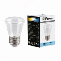 Лампа светодиодная led Feron LB-372 Колокольчик прозрачный E27 1Вт 6400K