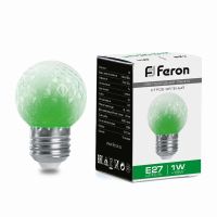 Лампа-строб Feron LB-377 Шарик прозрачный E27 1Вт зеленый