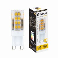 Лампа светодиодная led Feron LB-432 G9 5Вт 2700K