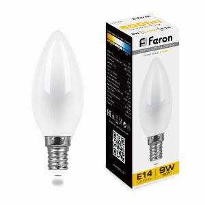Лампа светодиодная led Feron LB-73 Свеча E14 9Вт 2700K 25955