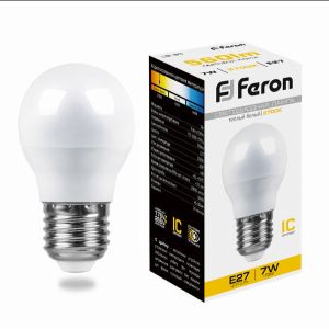 Лампа светодиодная led Feron LB-95 Шарик E27 7Вт 2700K 25481