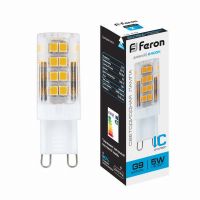 Лампа светодиодная led Feron LB-432 G9 5Вт 6400K