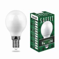Лампа светодиодная led SAFFIT SBG4509 Шарик E14 9Вт 2700K