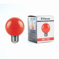 Лампа светодиодная led Feron LB-371 Шар E27 3Вт красный Лампа светодиодная led Feron LB-371 Шар E27 3Вт красный