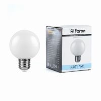 Лампа светодиодная led Feron LB-371 Шар E27 3Вт 6400K матовый