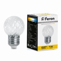 Лампа-строб Feron LB-377 Шарик прозрачный E27 1Вт 2700K