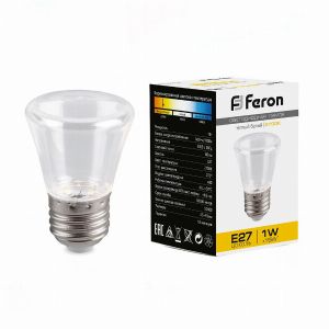 Лампа светодиодная led Feron LB-372 Колокольчик прозрачный E27 1Вт 2700K 25909