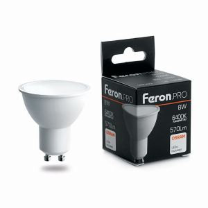 Лампа светодиодная led Feron.PRO LB-1608 GU10 8Вт 6400K 38094