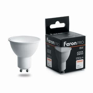 Лампа светодиодная led Feron.PRO LB-1608 GU10 8Вт 4000K 38093