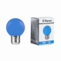 Лампа светодиодная led Feron LB-37 Шарик E27 1Вт Синий