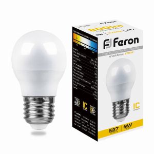Лампа светодиодная led Feron LB-550 Шарик E27 9Вт 2700K 25804