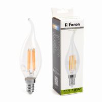 Лампа светодиодная led Feron LB-718 Свеча на ветру E14 15Вт 4000K