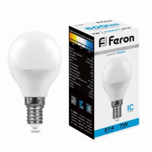 Лампа светодиодная led Feron LB-95 Шарик E14 7Вт 6400K 25480