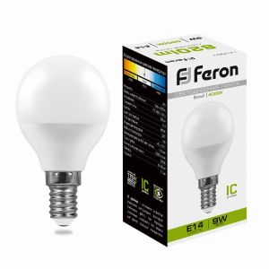 Лампа светодиодная led Feron LB-550 Шарик E14 9Вт 4000K 25802