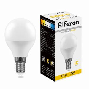 Лампа светодиодная led Feron LB-95 Шарик E14 7Вт 2700K 25478