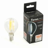 Лампа светодиодная led Feron.PRO LB-1708 Шарик E14 1320LM 8Вт 175-265В 6400K 51261 Лампа светодиодная led Feron.PRO LB-1708 Шарик E14 1320LM 8Вт 175-265В 6400K 51261