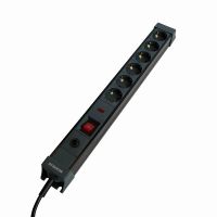 Сетевой фильтр 6-местный с/з STEKKER 3x1мм2 18 м 250В 16А серия Techno HM22-61-02 черный 50159