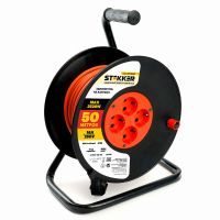 Удлинитель на катушке Stekker STD03-20-50 Standart 4-местный с/з ПВС 3*15 оранжевый 16А IP2050м (29406) 50185
