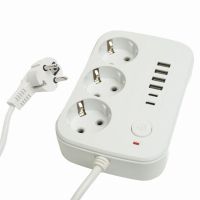 Удлинитель 3-местный c/з 3x1 мм2 18 м 250В 10А 4USB+2Type-C 24А серия Home белый STEKKER HM09-36-02 49972