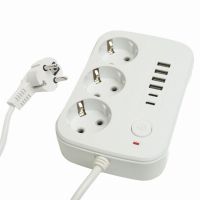 Удлинитель 3-местный c/з 3x1 мм2 3 м 250В 10А 4USB+2Type-C 24А серия Home белый STEKKER HM09-36-02 49979
