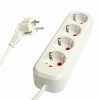 Удлинитель  четырехместный c/з STEKKER HM06-40-07 3x1мм2 5м серия Home (У10-429) белый 49389