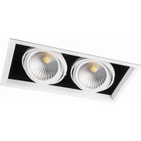 Светильник карданный светодиодный led 2x30Вт 5400 Lm 4000К 35 градусов белый AL212 с драйвером и клеммой в комплекте 29780