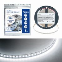 Лента светодиодная led 120SMD(2835)/м 11Вт/м 24В 5000*8*1.22мм 4000К LS506 FERON 53058