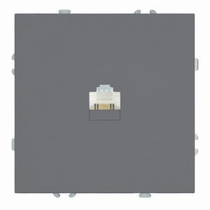 Розетка телефонная 1-местная RJ11 (механизм) серия Эмили RST00-5121-10 платиново-серый soft touch 50832