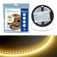 Лента светодиодная led 120SMD(2835)/м 11Вт/м 24В 5000*5*1.5мм 3000K LS505 FERON 53054