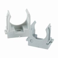 PMPH25G Крепеж-клипса для труб для прямого монтажа серая в п/э D25 мм (100 шт в уп) 50765