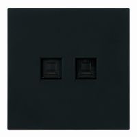 Розетка компьютерная 2-местная RJ-45 (механизм) серия Мия RST00-3111-05 черный бархат 50451