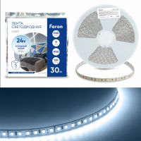 Лента светодиодная led 120SMD(2835)/м 11Вт/м 24В 30000*8*1.22мм 6000К 30м LS501 FERON 53088