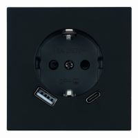 Розетка 1-местная з/ш с/з 16А + USB + Type C (механизм) 250В 20Вт серия Мия RST16-3119-05 черный 50452 Розетка 1-местная з/ш с/з 16А + USB + Type C (механизм) 250В 20Вт серия Мия RST16-3119-05 черный 50452