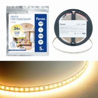 Лента светодиодная led 120SMD(2835)/м 11Вт/м 24В 5000*8*1.22мм 3000К LS506 FERON 53057