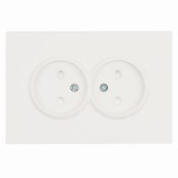 Розетка 2-местная с з/ш б/з СЗК 250В 16А серия Эмили RST16-5116-01ZK белый фарфор soft touch 50237