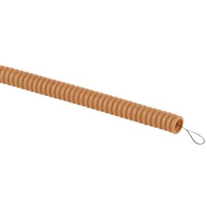 Труба гофрированная легкая ПВХ d16мм с протяжкой сосна (уп.25м) Эра Б0043211