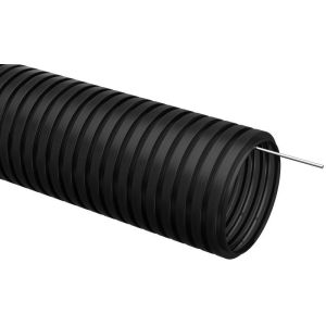 Труба гофрированная гибкая ПНД 25 мм с зондом черная (уп.25м) ИЭК CTG20-25-K02-025-1