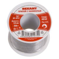 Припой с канифолью 250гр d0.8мм (Sn60 Pb40 Flux 2.2%) Rexant 09-3312 Припой с канифолью 250гр d0.8мм (Sn60 Pb40 Flux 2.2%) Rexant 09-3312