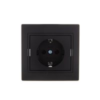 Розетка 1-м СП Mira с заземл. керамика черн. бархат LEZARD 701-4242-122 Розетка 1-м СП Mira с заземл. керамика черн. бархат LEZARD 701-4242-122