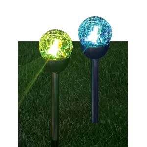 Светильник светодиодный Led SMD мультиколор садовый в форме шара из битого стекла аккум. AA NI-MH 200мА.ч (уп.2шт) КОСМОС KOC_SOL201L
